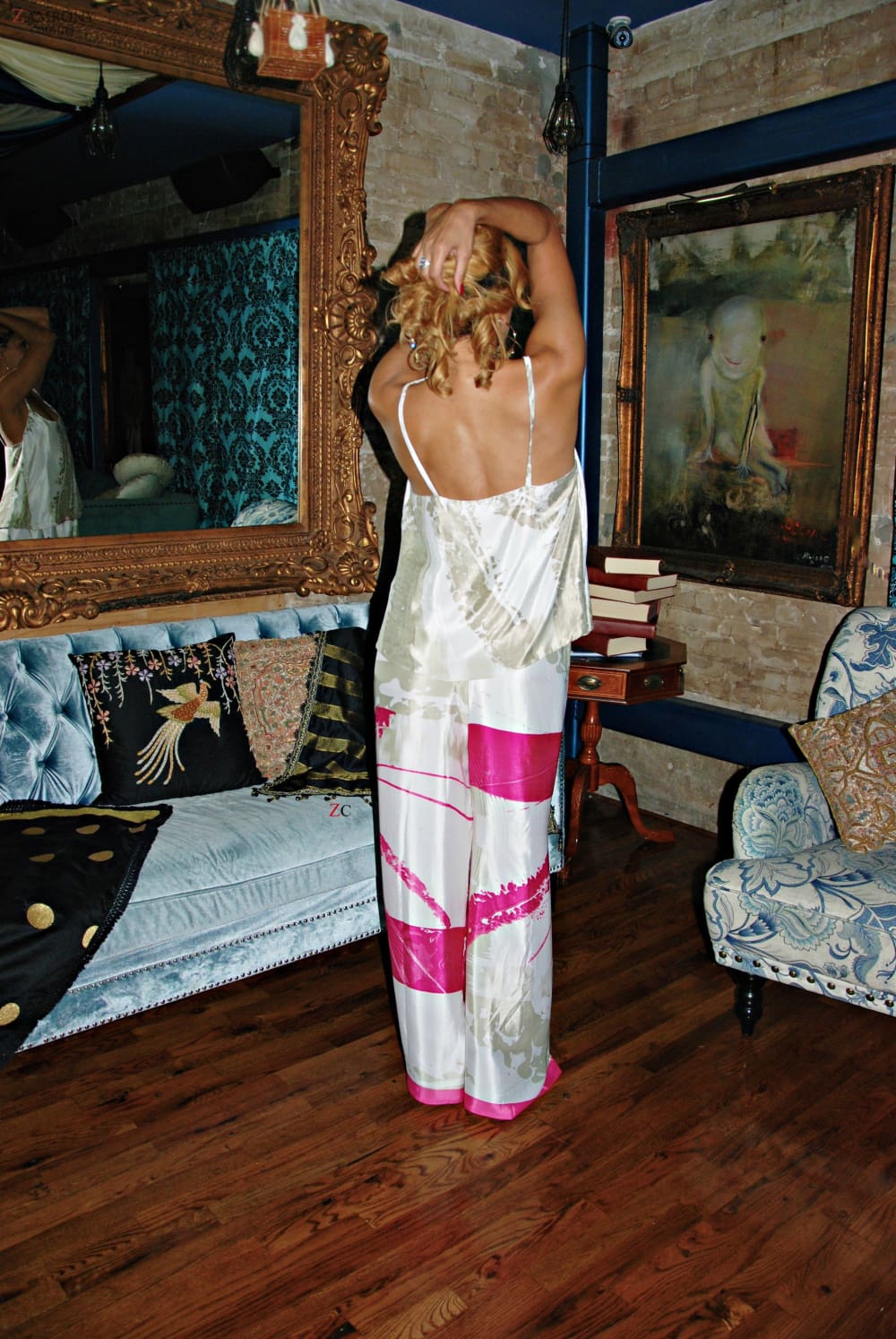 Miranda White and Fuschia Pantsuit - shopzambony