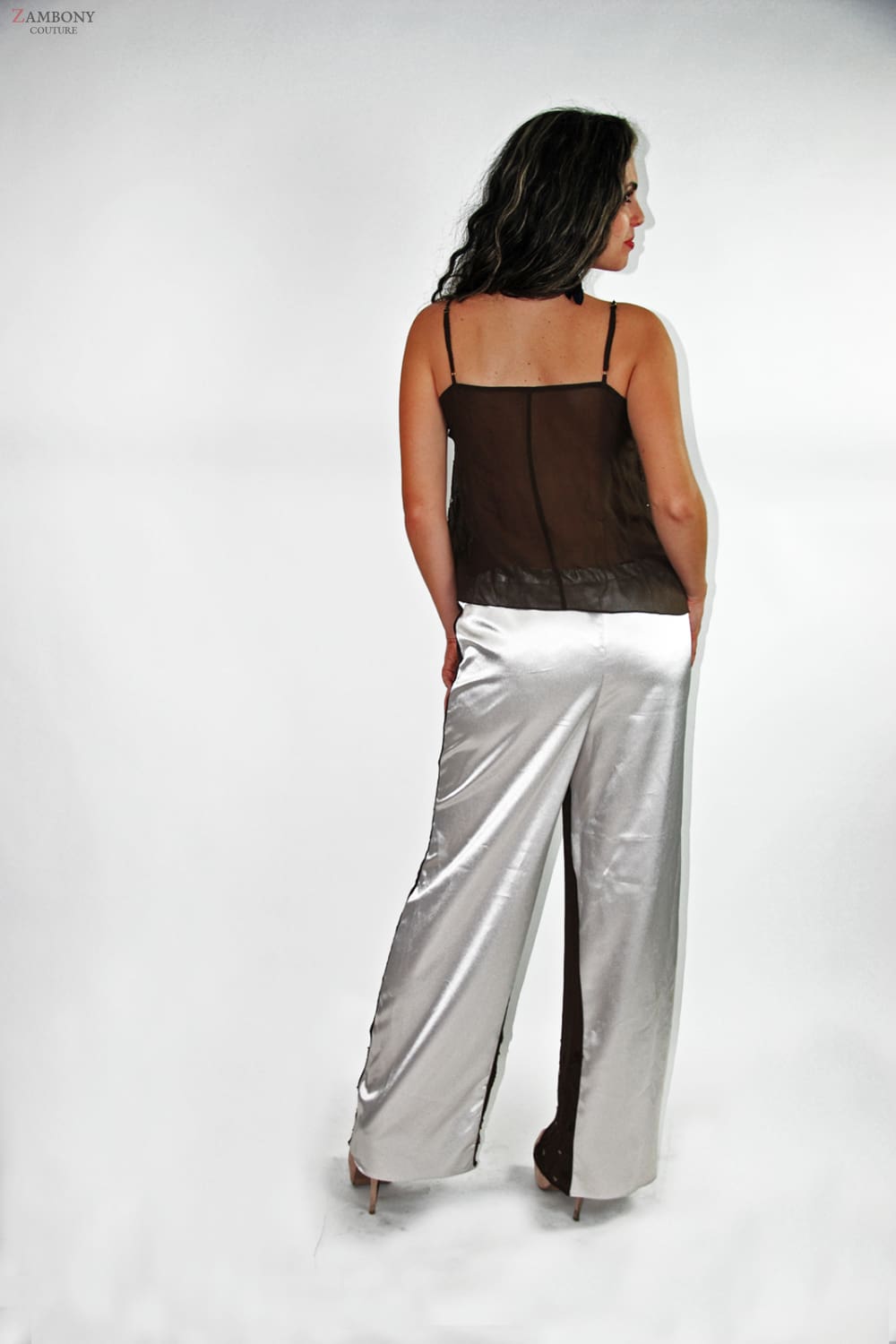Coffee Hand-Embroidered Pantsuit - shopzambony