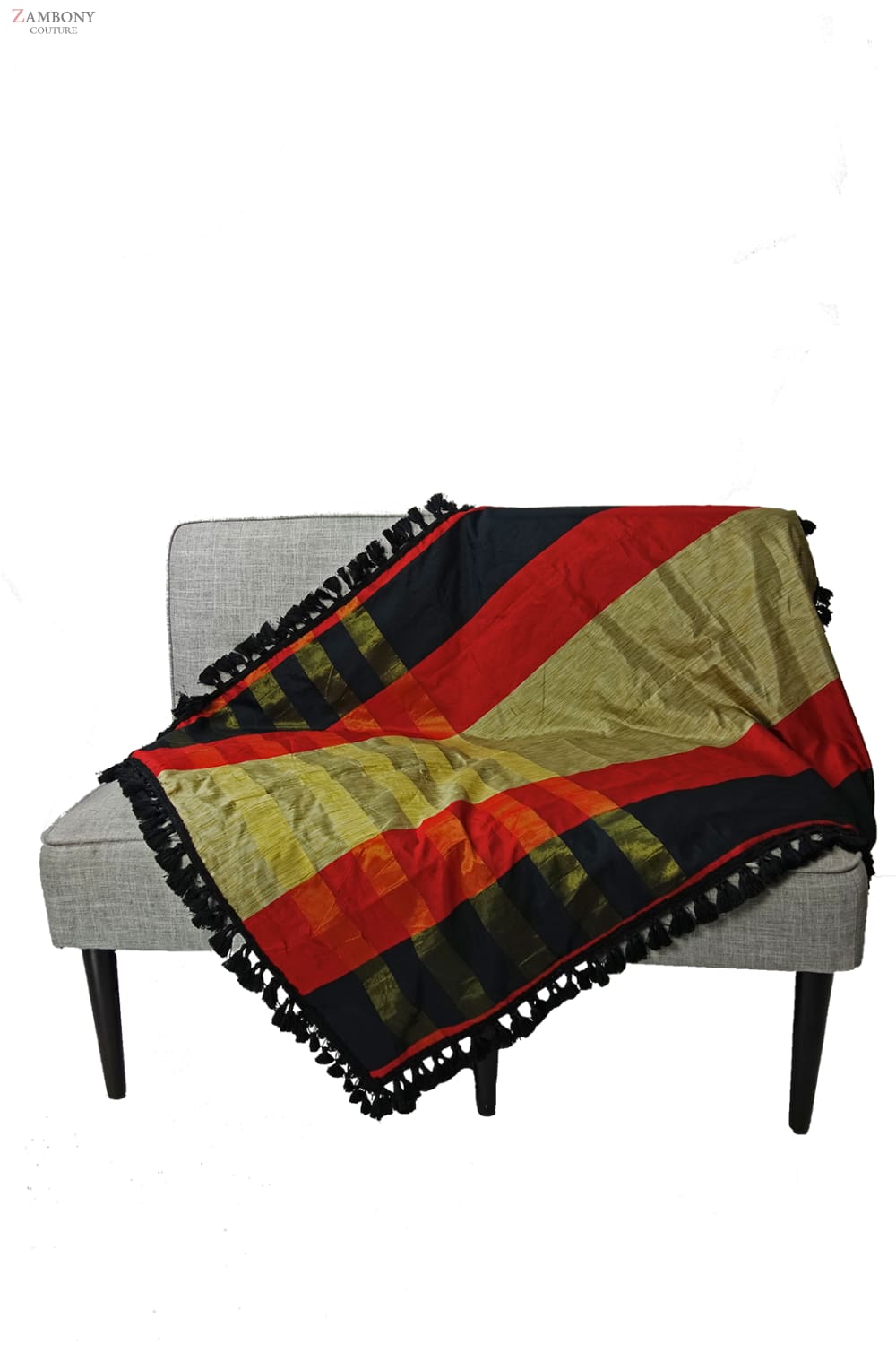Red-Gold-Black Silk Tissue Throw - shopzambony