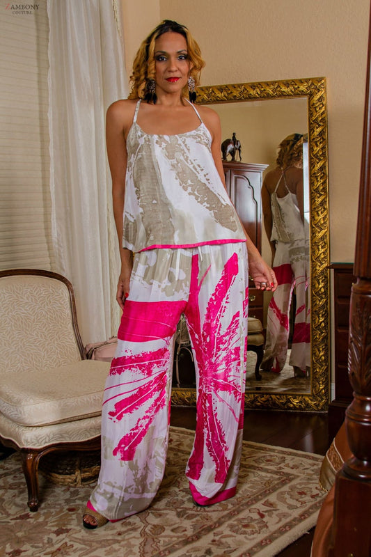 Miranda White and Fuschia Pantsuit - shopzambony