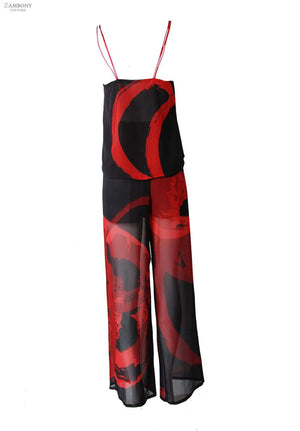Passione Red Pantsuit and Reversible Top - shopzambony