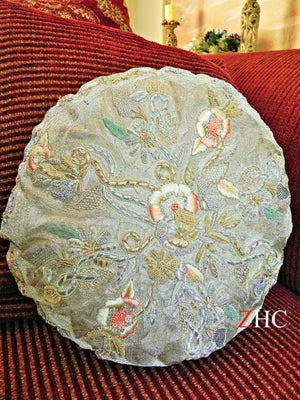 Cushion Round Silver & Pastels - shopzambony