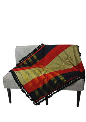 Red-Gold-Black Silk Tissue Throw - shopzambony