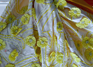 Shawl Yellow Silk Raffia - shopzambony