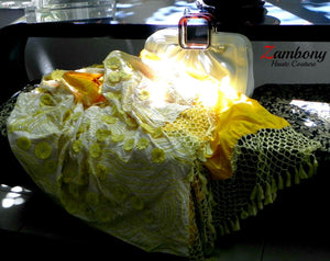 Shawl Yellow Silk Raffia - shopzambony